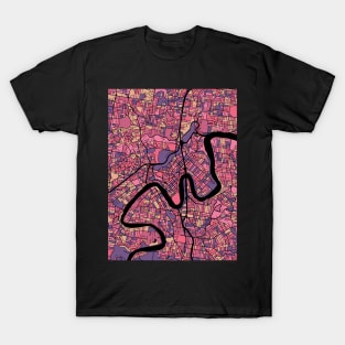 Brisbane Map Pattern in Purple & Pink T-Shirt